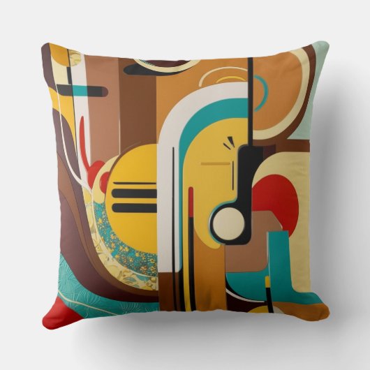Retro Chic | Mid-Century Abstract Art クッション (裏面)