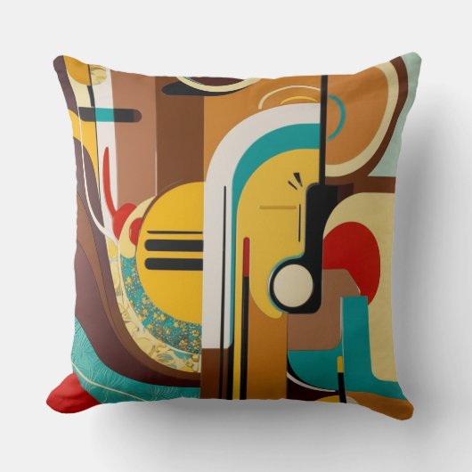 Retro Chic | Mid-Century Abstract Art クッション (正面)