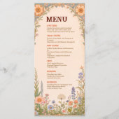 Retro Chic Wedding Menu Card メニュー (正面)