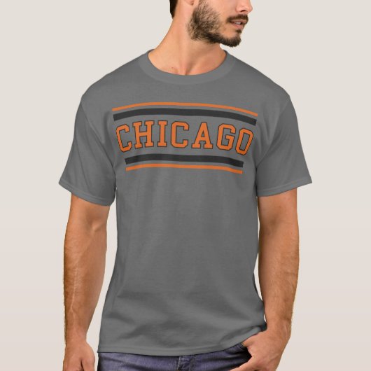 Retro Chicago City College Style boy Tシャツ (正面)