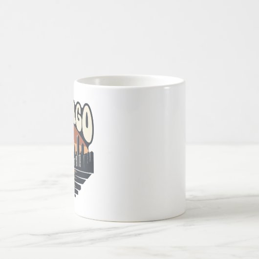Retro Chicago Sunset Mug | Willis Tower Art コーヒーマグカップ (中央)