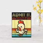 Retro chicken admit life would be boring without カード (黄色い花)