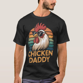 Retro Chicken Daddy Vintage 70S Retro Funny Farm C Tシャツ