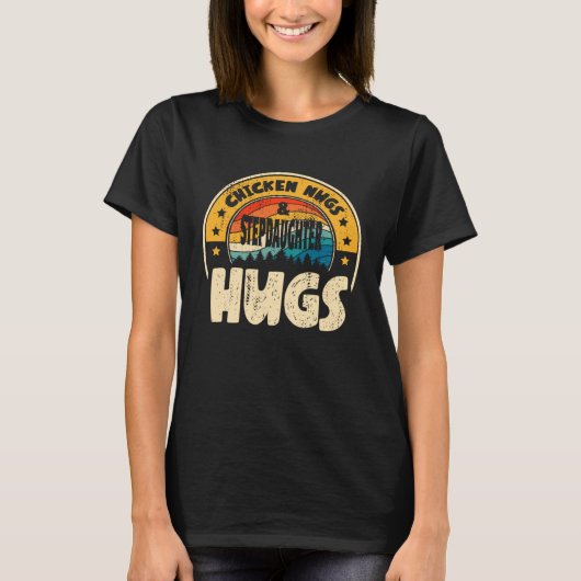 Retro Chicken Nugs Nuggets Foodies Stepdaughter H Tシャツ (正面)