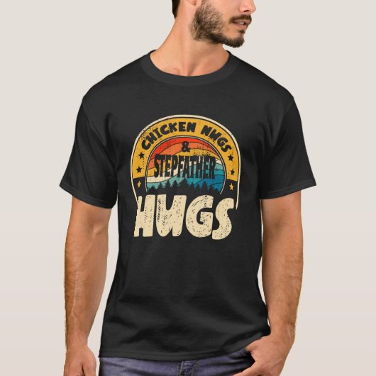 Retro Chicken Nugs Nuggets Foodies  Stepfather Hug Tシャツ (正面)