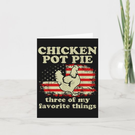 Retro Chicken T E Three Of My Favorite Things Funn カード (正面)