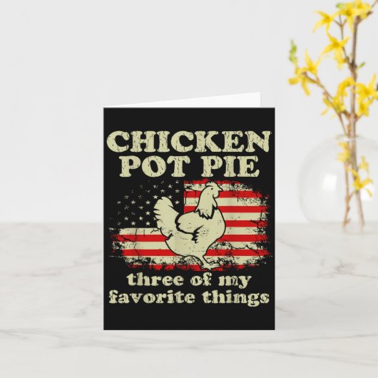 Retro Chicken T E Three Of My Favorite Things Funn カード (黄色い花)