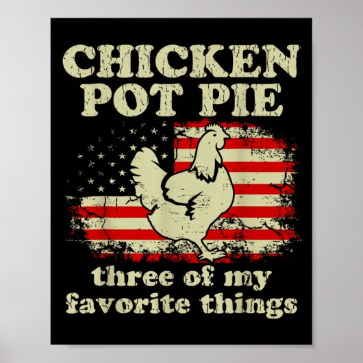 Retro Chicken T E Three Of My Favorite Things Funn ポスター (正面)