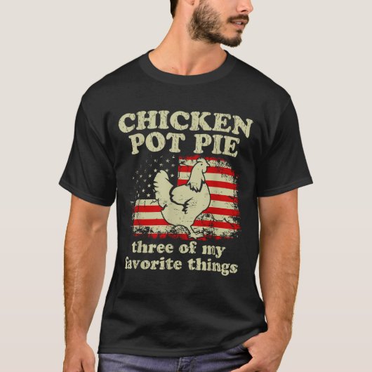 Retro Chicken T E Three Of My Favorite Things Funn Tシャツ (正面)