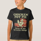 Retro Chicken T E Three Of My Favorite Things Funn Tシャツ (正面)