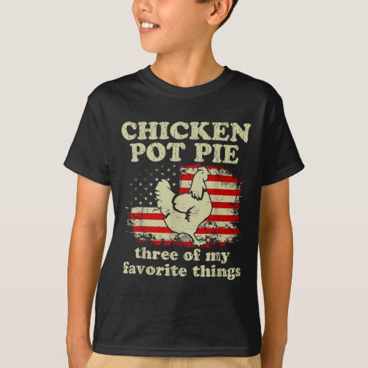 Retro Chicken T E Three Of My Favorite Things Funn Tシャツ (正面)