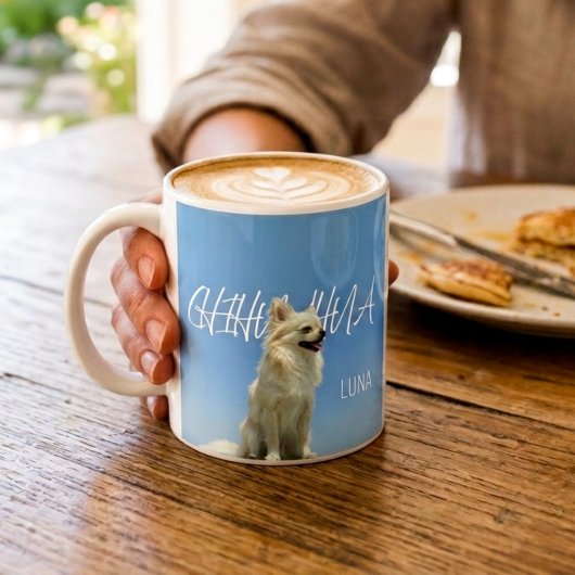 Retro Chihuahua Blue Sky Custom Dog Mom Mug コーヒーマグカップ