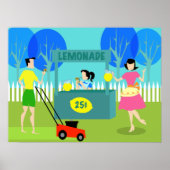 Retro Children's Lemonade Stand Poster ポスター (正面)