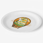 Retro Chill Vibes Ice Cream Sticker - Summer Sunbu ペーパープレート (アングル)