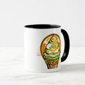 Retro Chill Vibes Ice Cream Sticker - Summer Sunbu マグカップ (正面右)