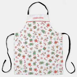 Retro Chillin' With My Snowmies Christmas エプロン