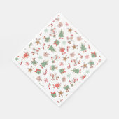 Retro Chillin' With My Snowmies Christmas スタンダードランチョンナプキン (角)