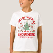 Retro Chillin' With My Snowmies Christmas Tシャツ (正面)