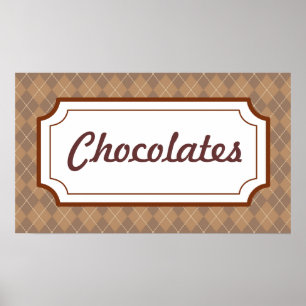 Retro Chocolates Sign Poster ポスター