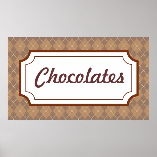 Retro Chocolates Sign Poster ポスター (正面)