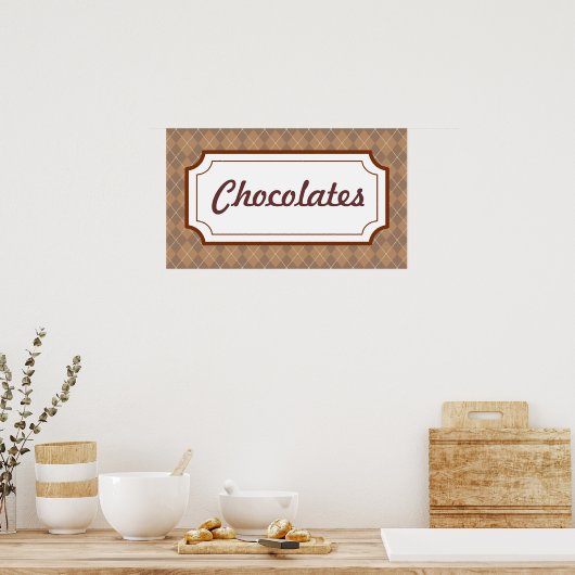 Retro Chocolates Sign Poster ポスター (キッチン)