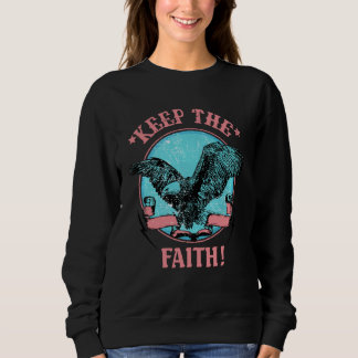Retro Christian Eagle Keep The Faith Bible Verse R スウェットシャツ