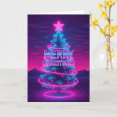 Retro Christmas カード (黄色い花)