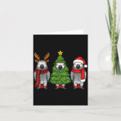 Retro Christmas African G Parrot Bird Santa Reinde カード (正面)