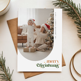Retro Christmas Arch Frame Family Photo Postcard ポストカード