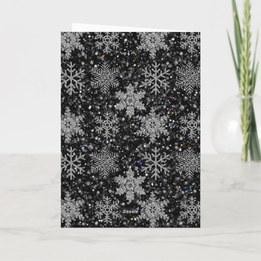 Retro Christmas bear midnight snowy landscape カード (裏面)