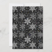 Retro Christmas bear midnight snowy landscape 招待状 (裏面)