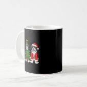 Retro Christmas Bernedoodle Santa Reindeer Dog Lov コーヒーマグカップ (正面左)