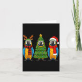 Retro Christmas Blue And Yellow Macaw Parrot Santa カード (正面)