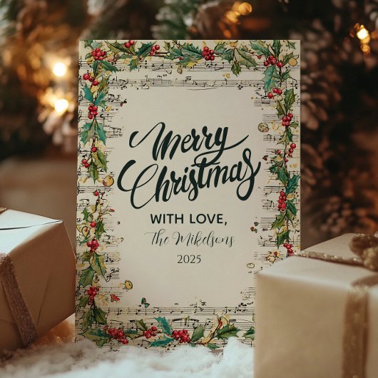 Retro Christmas Carolers Holiday シーズンカード