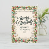 Retro Christmas Carolers Holiday シーズンカード (スタンド正面)