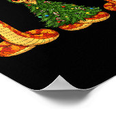 Retro Christmas Corn Snake Santa Reindeer  ポスター (角)