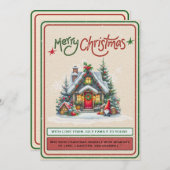 🎄Retro Christmas Cozy Snow House シーズンカード (正面/裏面)