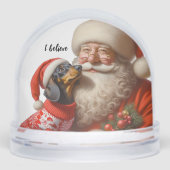 Retro Christmas Dachshund Snow Globe (正面)
