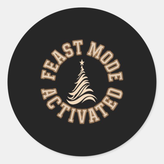 Retro Christmas Energy  ラウンドシール (正面)