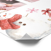 Retro Christmas First Year Photo Milestone Sign ポスター (角)