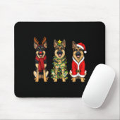 Retro Christmas German Shepherd Santa Reindeer Gsd マウスパッド (マウス)