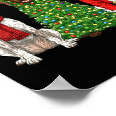 Retro Christmas German Shorthaired Inter Santa Rei ポスター (角)