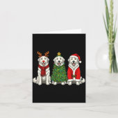 Retro Christmas Great Pyrenees Santa Reindeer Dog  カード (正面)