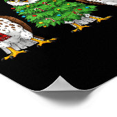 Retro Christmas Hawk Santa Reindeer  ポスター (角)