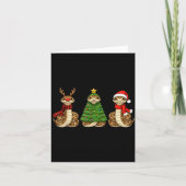 Retro Christmas Hognose Snake Santa Reindeer  カード (正面)