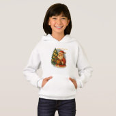 “Retro Christmas Hoodie for Kids – Santa & Gifts” (正面フル)