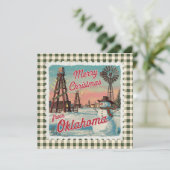 Retro Christmas In Oklahoma Holiday Card シーズンカード (スタンド正面)