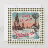 Retro Christmas In Oklahoma Holiday Card シーズンカード (正面)