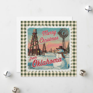 Retro Christmas In Oklahoma Holiday Card シーズンカード
