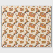 Retro Christmas Joy ラッピングペーパー (フラット)